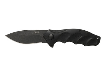 CRKT K221KKP Foresight Assisted 3.53" Folding Modified Drop Point Plain Black Stonewashed 4116 Stainless Steel Blade/ Black Contoured GRN Handle Includes Pocket Clip