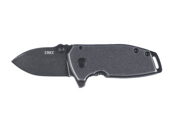 CRKT 2485K SQUID #405 Compact Folding Plain Stonewashed 8Cr13MoV SS Blade, Stainless Steel Handle, Includes Pocket Clip