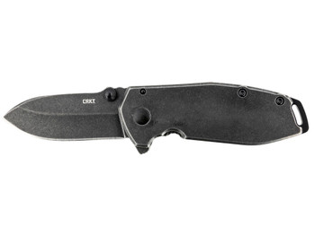 CRKT 2493 SQUID Assisted 2.37" Folding Drop Point Plain Black Stonewashed 8Cr14MoV SS Blade/Black Stonewashed Stainless Steel Handle Includes Pocket Clip