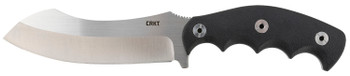 CRKT 2866 Catchall  5.51 Fixed Sheepsfoot Plain Brushed Satin 8Cr13MoV SS BladeBlack GRN wRubber Overlay Handle Includes Sheath UPC: 794023286601