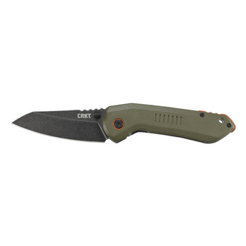 CRKT 6280 Overland  3 Folding Sheepsfoot Plain Stonewashed 8Cr13MoV SS Blade Green G10SS Handle Includes Pocket Clip UPC: 794023628005
