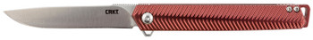 CRKT K820BXP Stylus  3.18 Folding Drop Point Plain Satin 12C27 Sandvik BladeMaroon Aluminum Handle Includes Pocket Clip UPC: 794023982008