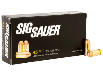 Sig Sauer E45BA350 Elite Ball 45ACP 230gr Full Metal Jacket 50 Per Box/20 Case