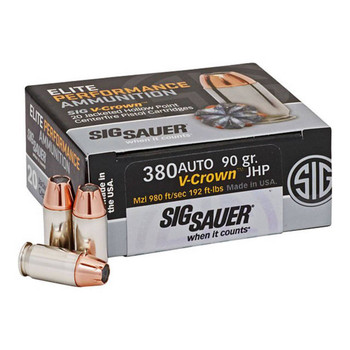 SIG AMMO 380ACP 90GR JHP 50/500 UPC: 798681537716