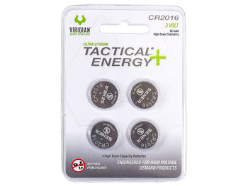 Viridian 3500013 CR2016 Lithium Battery Tactical Energy Silver 3.0 Volts 85 mAh (4) Single Pack