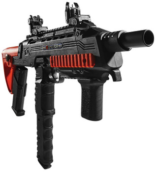 Byrna Technologies TK68401ORN TCR Basic Kit CO2 7rd12rd Black Rec Orange Adjustable Stock FlipUp Sights UPC: 810042112322