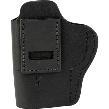 Uncle Mikesleather1791 UMIWB4MBLA Inside the Waistband  IWB Size 04 Matte Black Leather Belt Clip Fits Glock 1719 Right Hand UPC: 810102212351