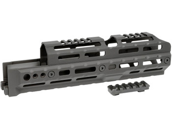 Midwest Industries MIAKALPHA100 Alpha Drop-in Aluminum Black Hardcoat Anodized 5 Slot Picatinny Rail AK-Platform 10" Long Compatible w/M-LOK