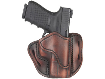 1791 Gunleather ORBH21VTGR BH2.1 Optic Ready OWB Size 2.1 Vintage Leather Belt Slide Fits S&W M&P Shield/Glock 17/Springfield XD9 Right Hand