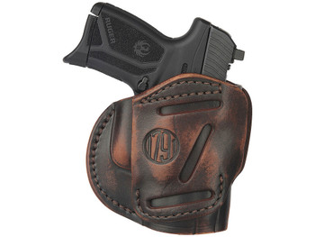 1791 Gunleather 3WH4VTGA 3-Way IWB/OWB Size 04 Vintage Leather Belt Loop Fits Springfield XD Fits Walther PPS Fits Springfield XDS Fits Taurus G2C Ambidextrous Hand