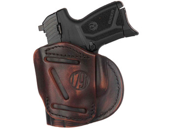 1791 Gunleather 4WH4VTGR 4-Way IWB/OWB 04 Vintage Leather Belt Clip Compatible w/Springfield XDS/Springfield XD/Glock 26/S&W M&P Shield Plus