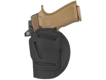 1791 Gunleather 4WH6SBLR 4-Way IWB/OWB Size 06 Black Leather Belt Clip Compatible w/ Springfield XDM/Glock 20 Right Hand
