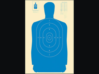Action Target B27SBLUE100 Qualification Standard Silhouette Paper Hanging 24" x 45" Blue/White 100 Per Box