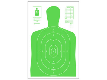 Action Target B27ELGR100 Qualification High Visibility Silhouette Paper 23"x35" Fluorescent Green/White 100 Per Box