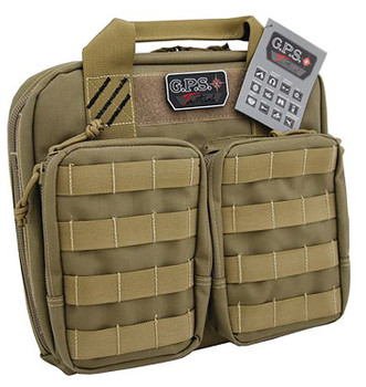 GPS Bags T1411PCT Tactical Double 2 Tan 1000D Nylon Teflon Coating with Visual ID Storage System Lockable YKK Zippers MOLLE Webbing  Ammo Storage Pockets Holds UP To 4 Handguns UPC: 819763010870