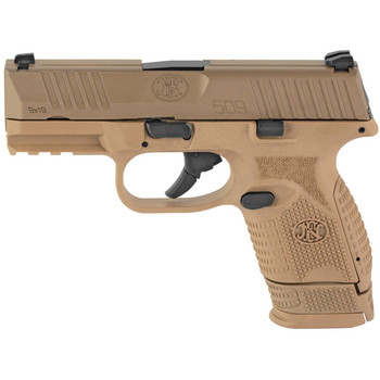 FN 66100818 509 Compact 9mm Luger 3.70 Barrel 121 Or 151 Flat Dark Earth Polymer Frame With Mounting Rail Flat Dark Earth Stainless Steel Slide  No Manual Safety UPC: 845737012816