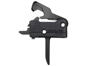 Rise Armament T017FPCCBLK Rave Pistol Caliber Carbine Single-Stage Flat Trigger with 3.50 lbs Draw Weight & Black Nitride Finish for AR-Platform