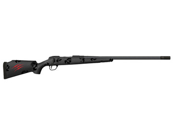 Fierce Firearms FCTRG65PRC24BBO CT Rage 6.5 PRC Caliber with 3+1 Capacity, 24" Carbon Fiber Barrel, Black Cerakote Metal Finish & Blackout Camo Fixed Fierce Tech C3 Stock, Right Hand (Full Size)