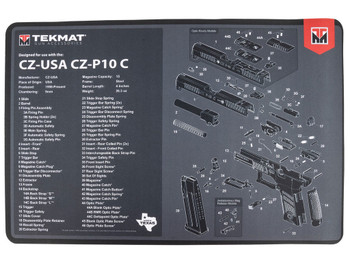 TekMat TEKR17CZP10C CZ P-10C Cleaning Mat Black/Gray Rubber 11"x17" CZ P-10C Parts Diagram