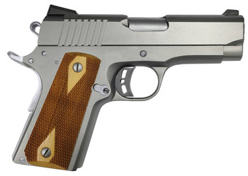 Rock Island 56829 Standard CS Rock Compact 9mm Luger 81 3.60 Stainless Button Rifled Steel Barrel Stainless Serrated Slide Matte Stainless Steel Frame wBeavertail Wood Double Checkered Grip UPC: 4806015568292