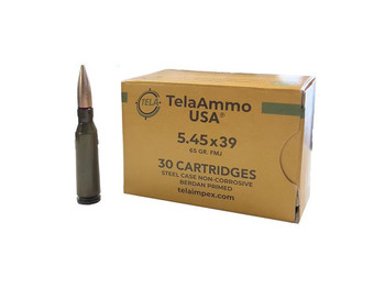 TelaAmmo 5.45x39mm, 65 GR, Steel Case, FMJ Box of 30