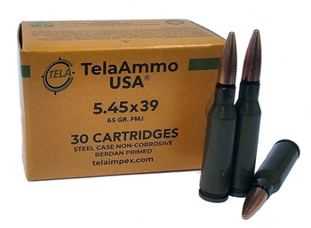 TelaAmmo 5.45x39mm, 65 GR, Steel Case, FMJ Case of 1500 UPC: 24760157510025