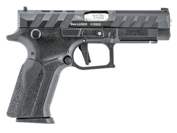Grand Power 8588005808668 Q100 Mk23 9mm Luger 15+1 4.25" Stainless Rotating Barrel, Black Steel Optic Ready/Serrated Slide, Black Steel Frame w/Accessory Rail & Beavertail, Textured Grip