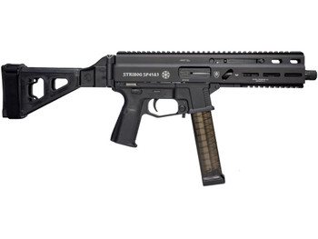 Grand Power 197892004824 SP45A3 Stribog 45 ACP 20+1 8" Black Threaded Barrel, Black Aluminum Picatinny Rail Receiver, Black SB Tactical Brace, Black Polymer Grip, Thread Protector
