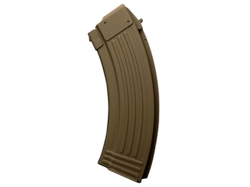 Global Ordnance LLC 810091157466 30rd Fully Ribbed 7.62x39mm Fits AK-47 FDE Steel