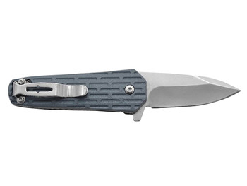Camillus 19399 Wedge 2.25" Folding Spear Point Plain Silver Carbonitride Titanium 420 Stainless Steel Blade, Blue Textured GFN Handle