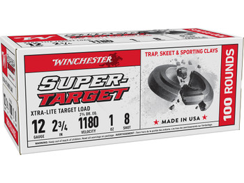 Winchester Ammo TRGTL128VP Super-Target Xtra-Lite 12Gauge 2.75" 1oz 8Shot 100 rd Box
