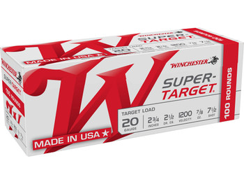 Winchester Ammo TRGT207VP Super-Target 20Gauge 2.75" 7/8oz 7.5Shot 100 Per Box/2 Case
