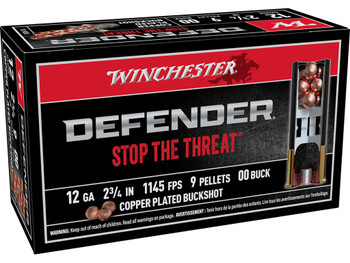 Winchester Ammo SB1200PD Defender 12Gauge 2.75" 9Pellets Copper Plated 00Buck Shot 10 Per Box/10 Case