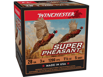 Winchester Ammo X283PH5 Super Pheasant 28Gauge 3" 1 1/8oz 5Shot 25 Per Box/10 Case