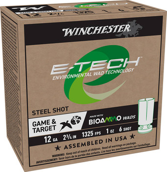 Winchester Ammo WCL12S6 E-Tech  12 Gauge 2.75" 1 oz 6 Shot 25 Per Box/ 10 Case UPC: 020892027633