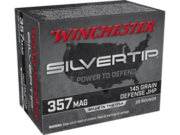 Winchester Ammo W357ST Silvertip 357Mag 145gr Silvertip Jacket Hollow Point 20 Per Box/10 Case