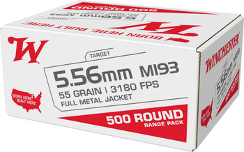 Winchester Ammo WM193500  M193 5.56mm 55 gr Full Metal Jacket 500 Per Box/ 2 Case UPC: 020892228320