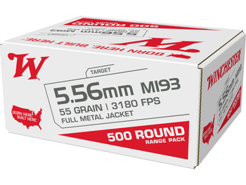 Winchester Ammo WM193500 M193 5.56mm 55gr Full Metal Jacket 500 Per Box/2 Case