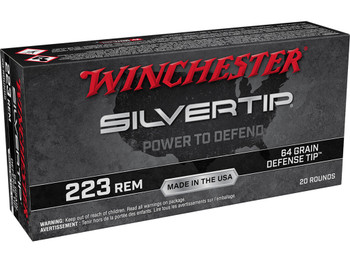 Winchester Ammo W223ST Silvertip 223Rem 64gr Defense Tip 20 Per Box/10 Case