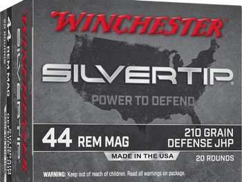 Winchester Ammo W44MST Silvertip 44RemMag 210gr Jacketed Hollow Point 20 Per Box/10 Case