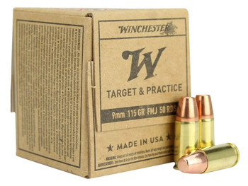 Winchester Ammo SG9W50 USA 9mmLuger 115gr Full Metal Jacket 50 Per Box/20 Case