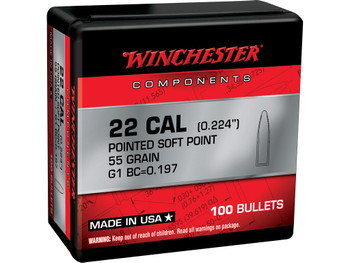 Winchester Ammo WB223SP55X Centerfire Rifle 223Rem 55gr Pointed Soft Point 100 Per Box/10 Case