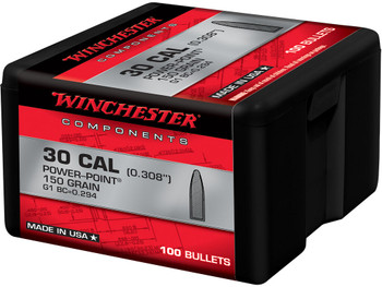 Winchester Ammo WB30PP150X Centerfire Rifle 30Cal 150gr Power Point 100 Per Box/10 Case