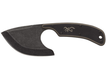 Browning 3220323 Cutoff 2.50" Fixed Skinner Plain Black Black Oxide Stonewashed 9Cr14MoV SS Blade, Black/Tan G10 Handle