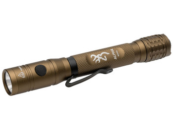 Browning 3711256 Alpha 2AA Flashlight Burnt Bronze 36/525 Lumens White LED/Green