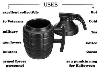 Grenade Mug with lid / color Black UPC: 024718514338