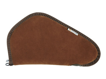 Heritage Cases 8613 Handgun Case Brown Suede w/Black Trim, Faux Sherpa Lining & Foam Padding, Lockable Zippers 13" L