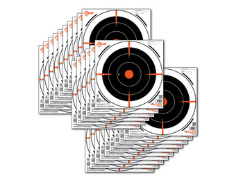 EZ-Aim 15246 Bullseye Hanging 8" x 8" Black/Orange/ White 26 Per Pack