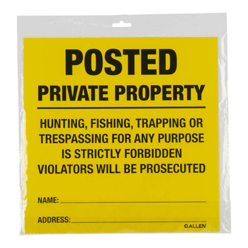 ALLEN 15824 POSTED NO TRESPASSING SIGN 12 PK UPC: 026509077602