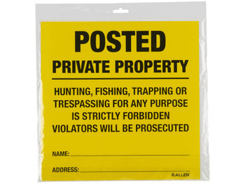 ALLEN 15824 POSTED NO TRESPASSING SIGN 12 PK